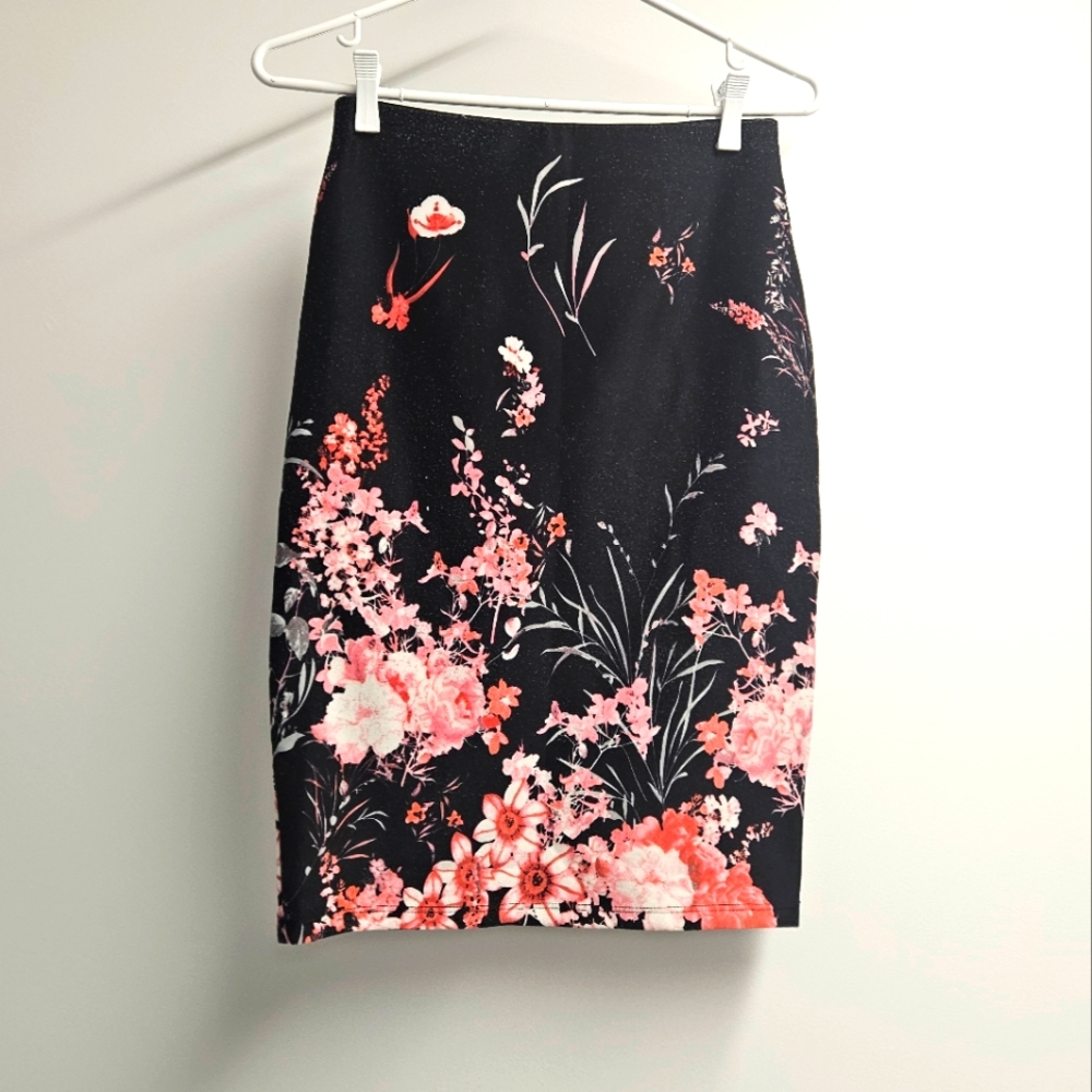 Ricki's Black & Pink Floral Skirt